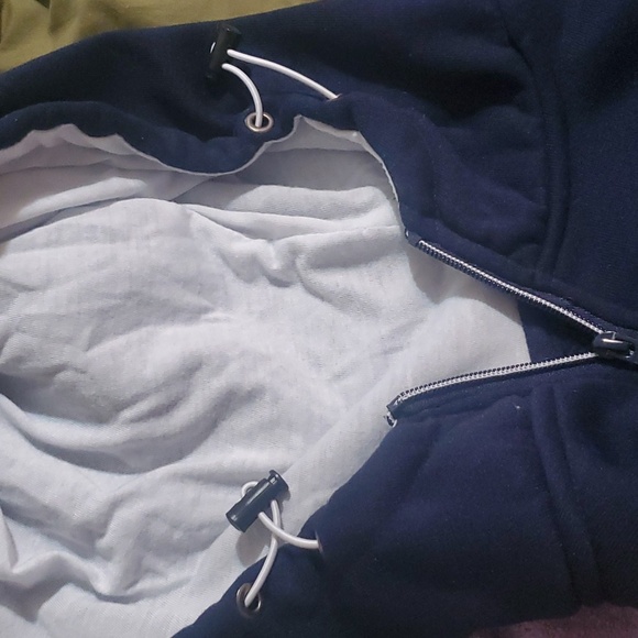 Across The Pond Womens Navy Blue Zippered Jacket - Picture 3 of 5